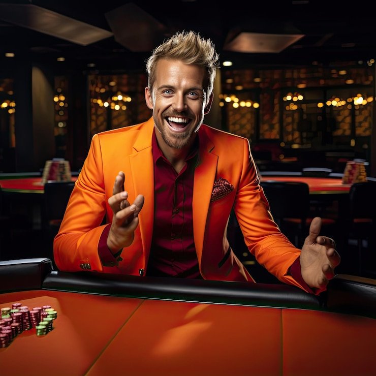 Meja permainan kartu dan roda roulette di casino